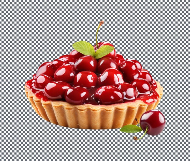 PSD cherry tart isolé sur un fond transparent