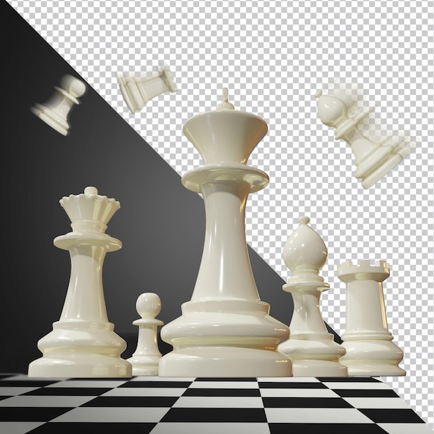 PSD chess 3d rendering imagem isolada