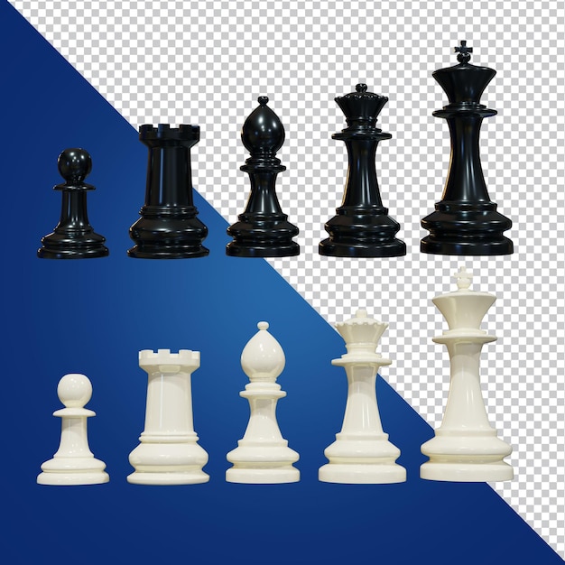 PSD chess 3d rendering imagem isolada