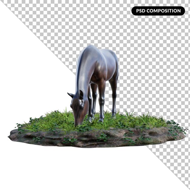 PSD cheval isolé en 3d