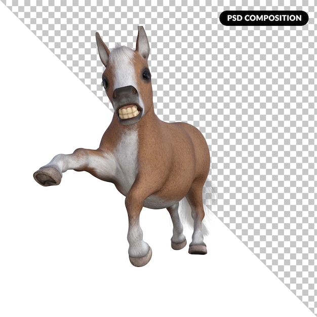 PSD cheval mignon rendu 3d isolé