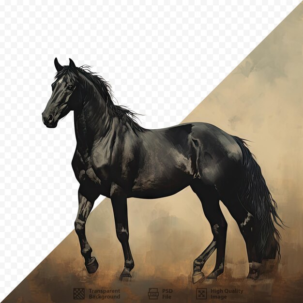 PSD cheval noir solitaire