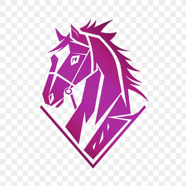 Un Cheval Violet Avec Un Fond Violet Et Le Logo D'un Cheval