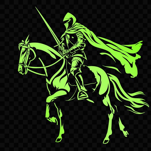 Un Chevalier Sur Un Cheval Avec Un Fond Vert