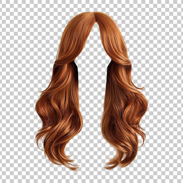 PSD les cheveux bruns et roux ondulés