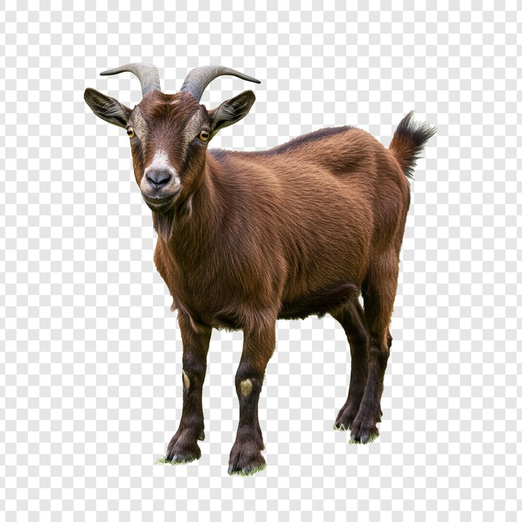 PSD chèvre brune sur fond transparent