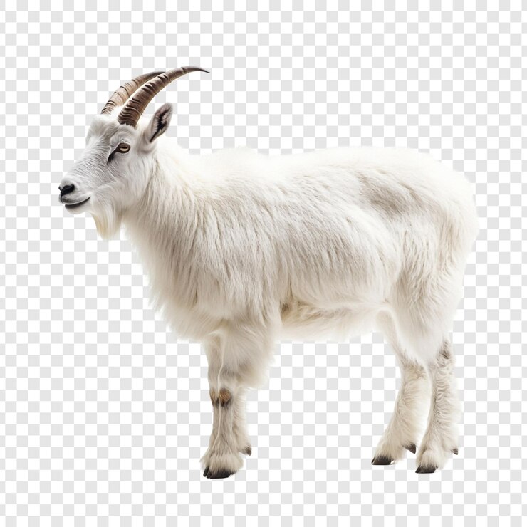 PSD la chèvre de montagne majestueuse un portrait d'une chèvre blanche