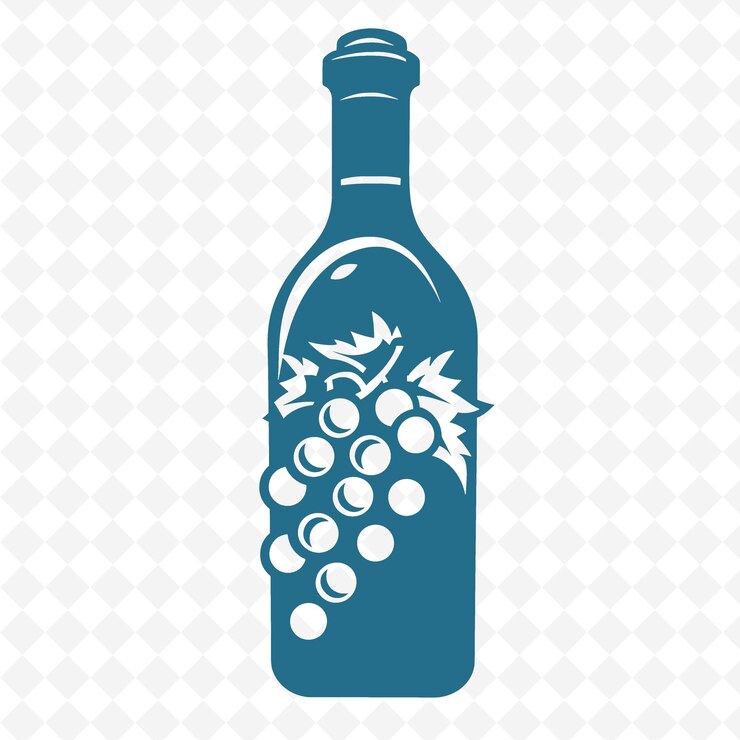 PSD chianti con icono rústico botella de vino con estilo country desi elegante diseño vectorial de la cultura de italia