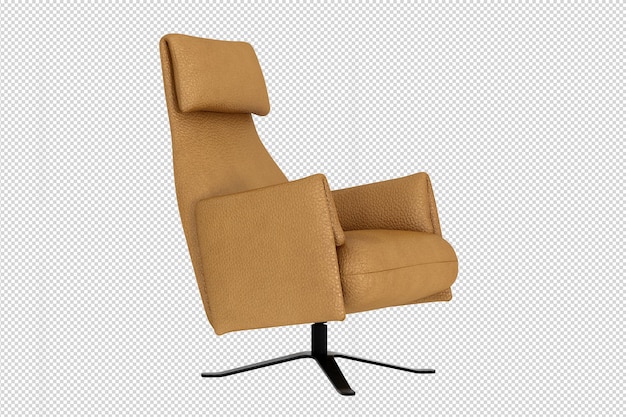 Chiar moderno aislado en renderizado 3d