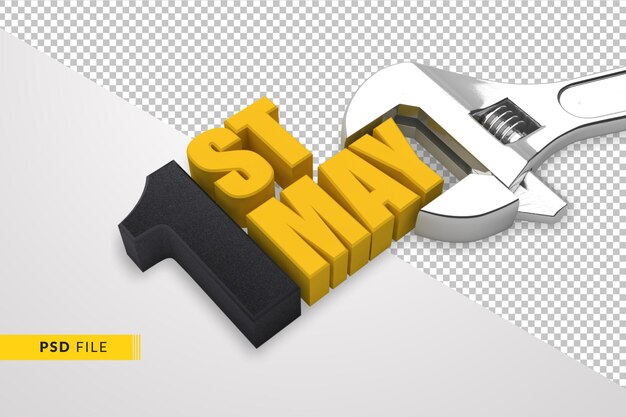 Chiave 1 ° maggio giornata internazionale dei lavoratori 3d rendering