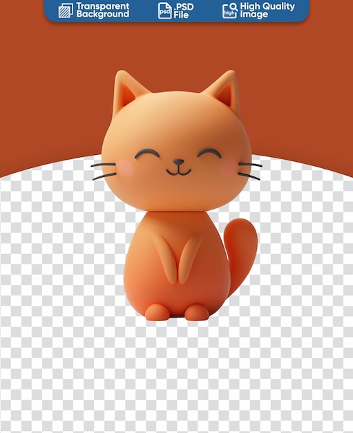 Chibi Orange Cat Eine niedliche 3D-Rendered Cartoon-Illustration im Spielzeugstil für Kinder