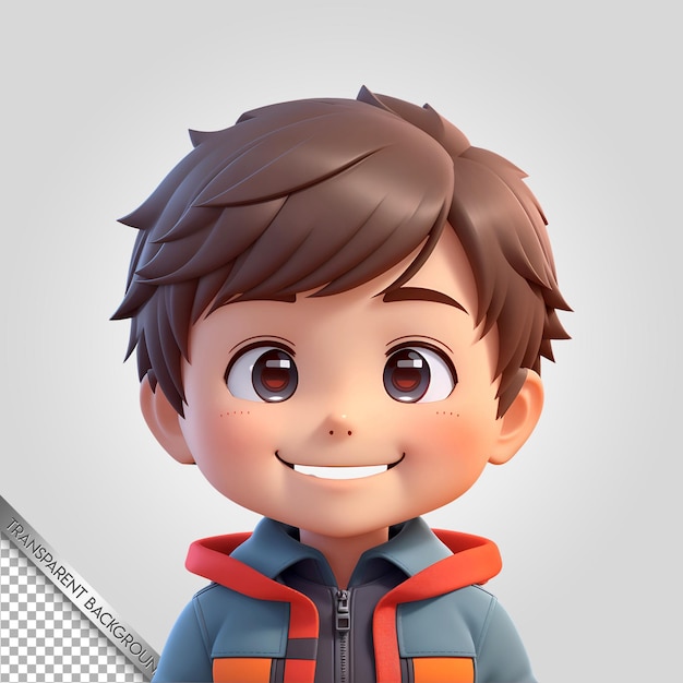 PSD chibi personaje lindo dibujos animados fondo transparente