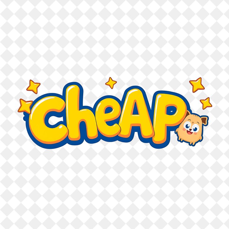 PSD chibi texto barato con estrellas juguetonas y animales lindos texto es burbujeante y divertido vibrante amarillo y b