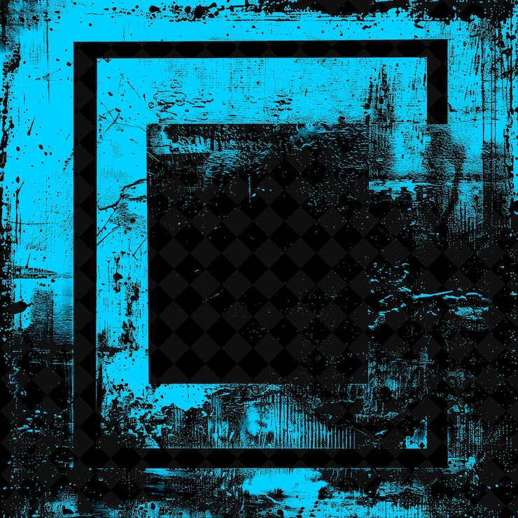 PSD chic industrial glam frame border con metal expuesto y diseños abstractos png no creativos
