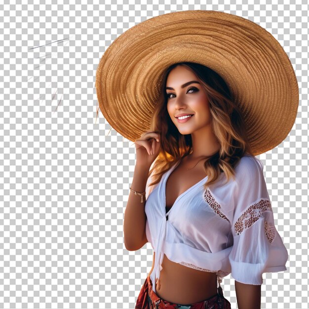 PSD una chica adorable con un sombrero.