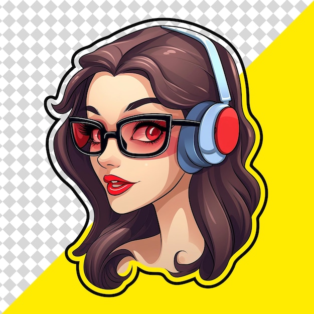 Chica con auriculares png