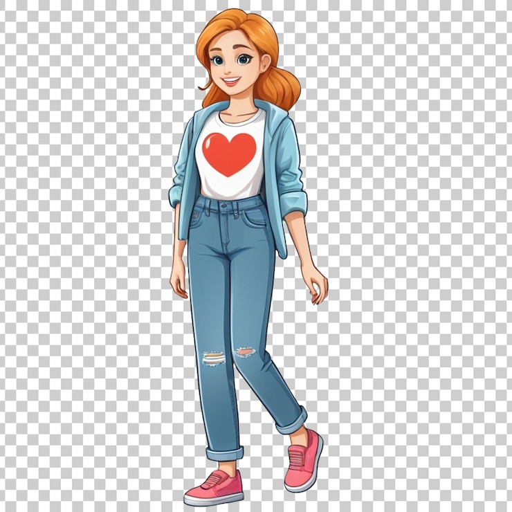 PSD una chica con una camiseta que dice camiseta