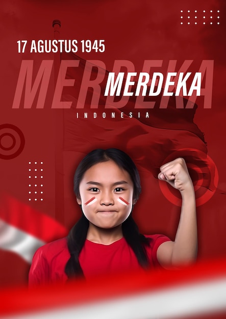 PSD una chica con una camiseta roja que dice merakka.