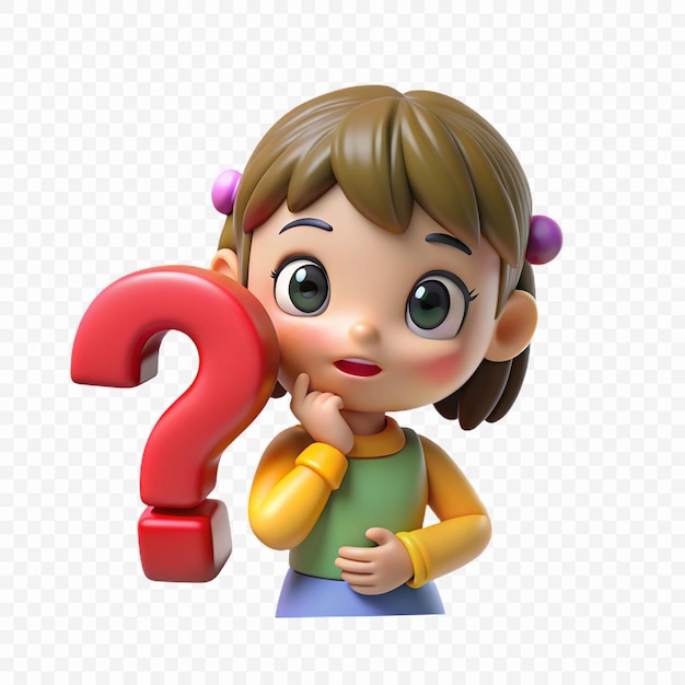 La chica curiosa con el signo de pregunta
