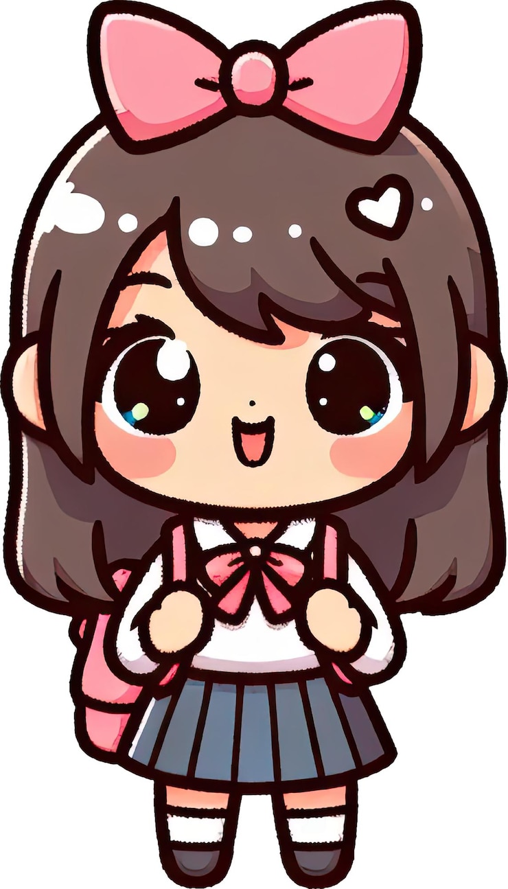 PSD chica de escuela de anime con mochila