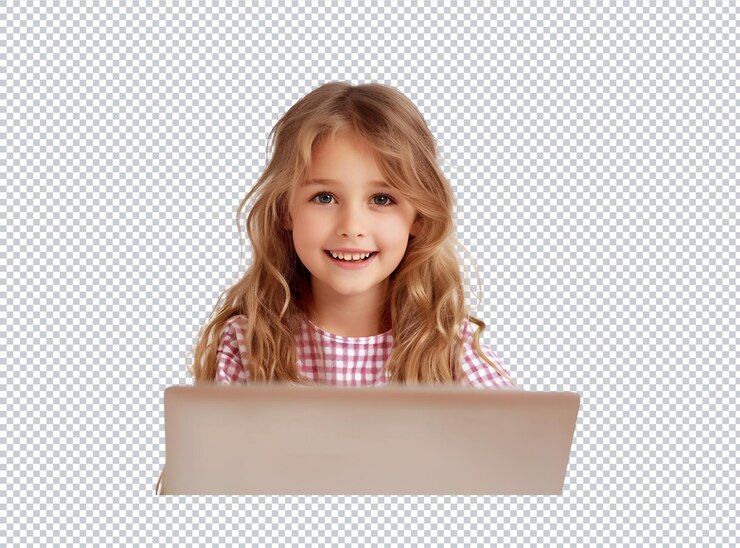PSD una chica está sosteniendo un pedazo de papel