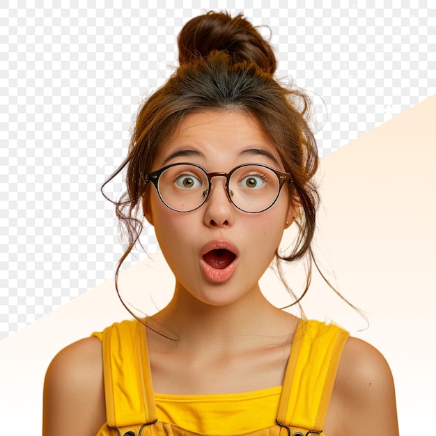 una chica con gafas que dice "te quiero" en la parte delantera