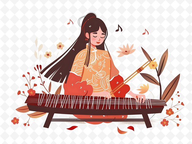 una chica con una guitarra y un dragón en el pecho