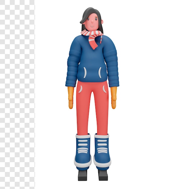 Chica de invierno 3d