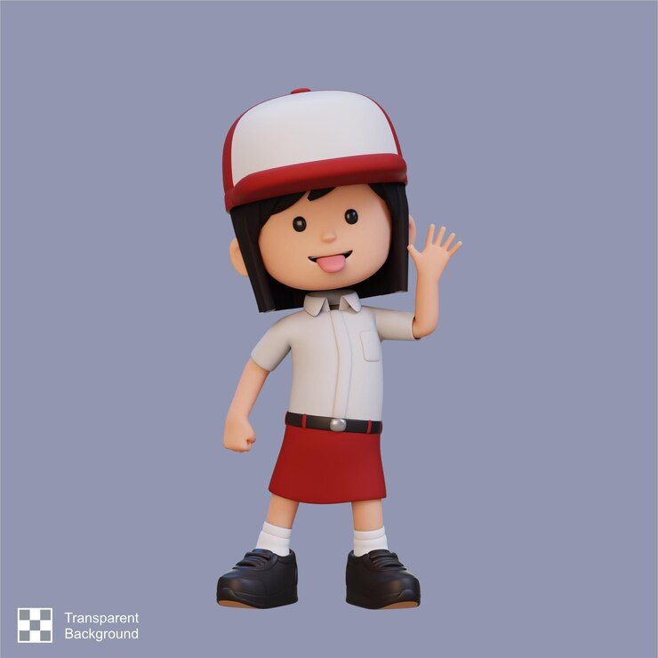 PSD la chica linda en 3d se burla de mí