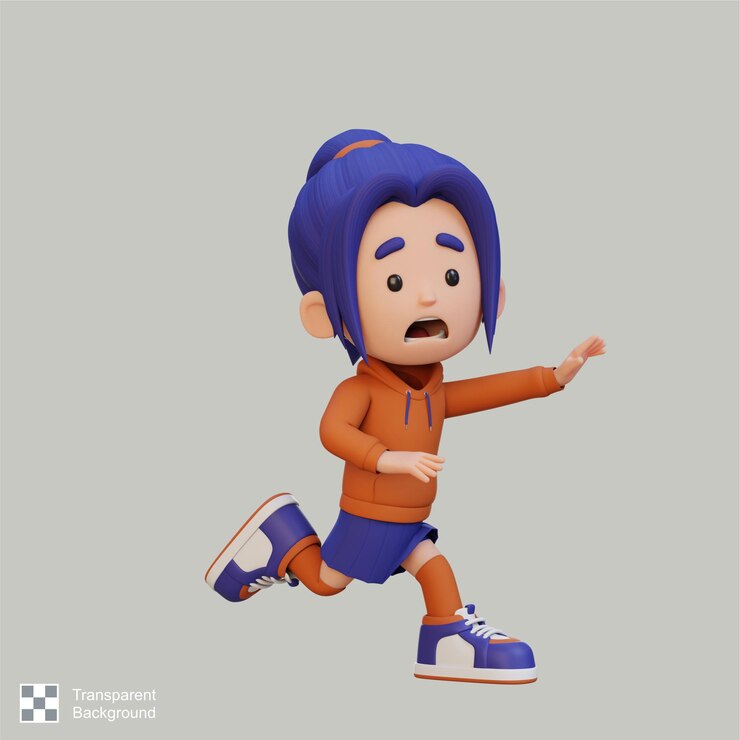 PSD la chica linda en 3d es aterradora