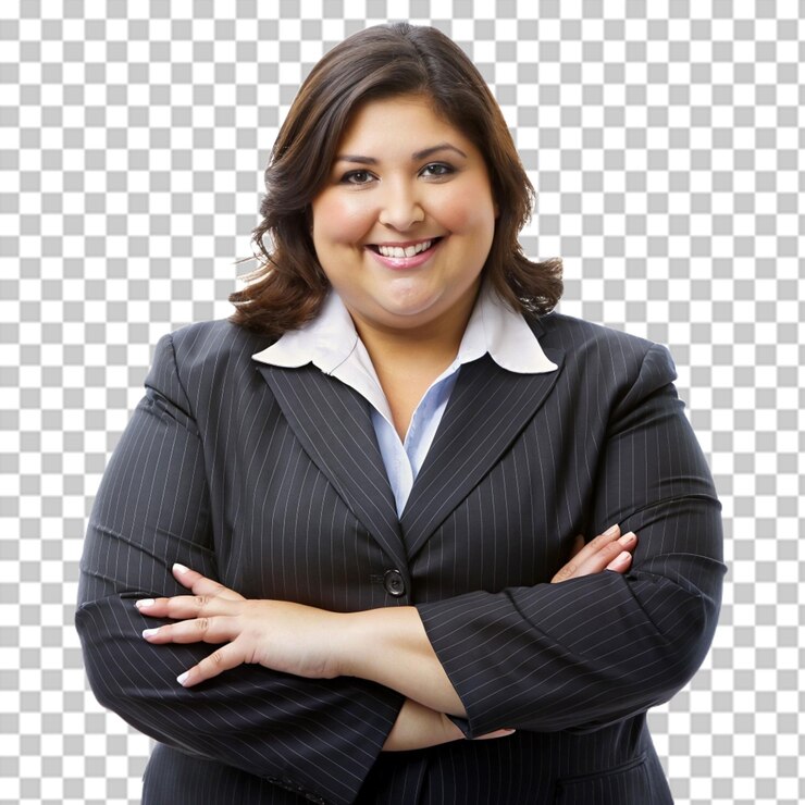PSD una chica de negocios guapa y gorda.