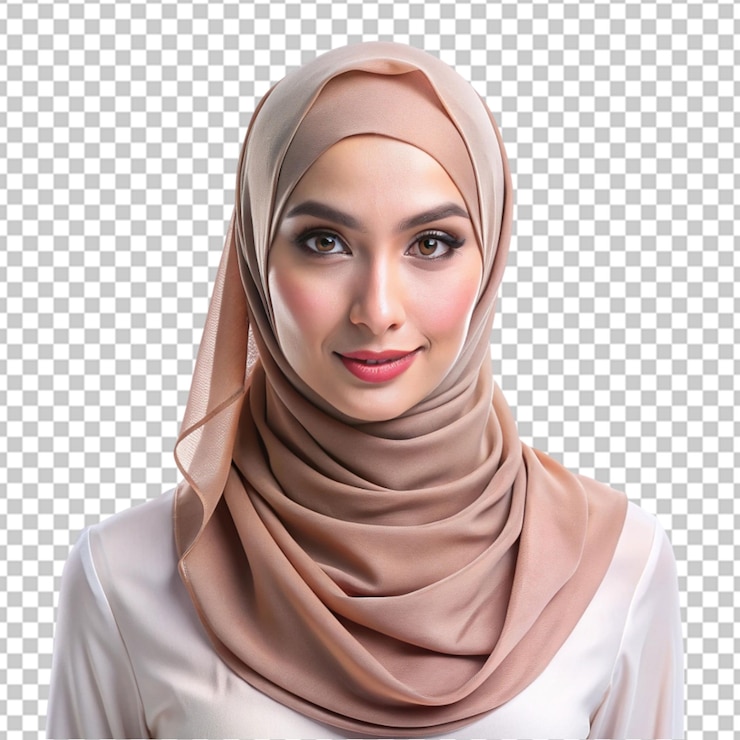 PSD chica con pañuelo de hijab en png