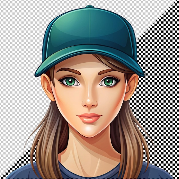 PSD chica en un vector de expresión de béisbol