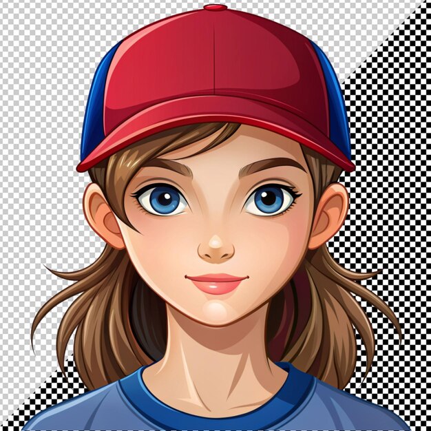 PSD chica en un vector de expresión de béisbol