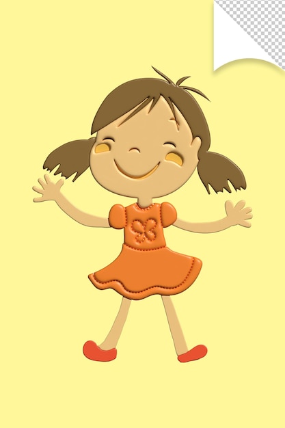 Una chica con un vestido naranja con el número 33.