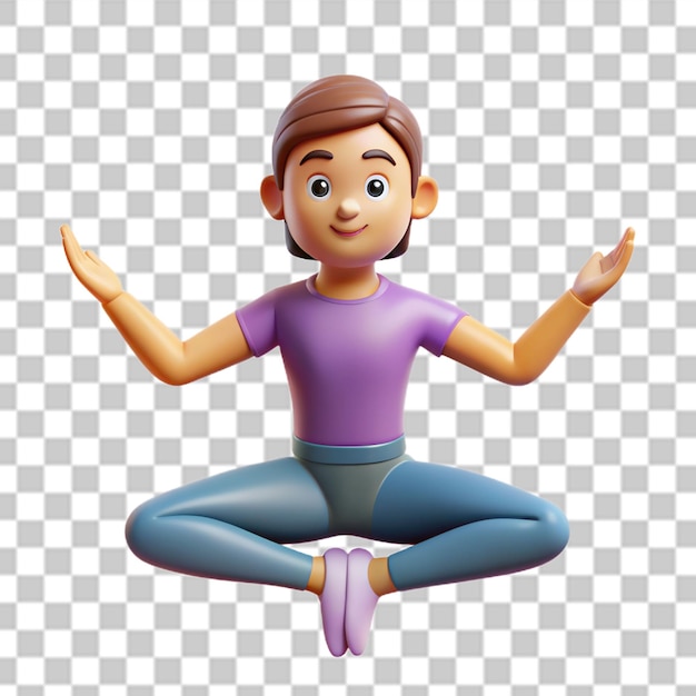 Las chicas de yoga en 3d en png