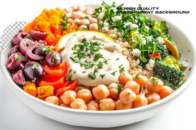 PSD chickpea quinoa bowl em fundo transparente