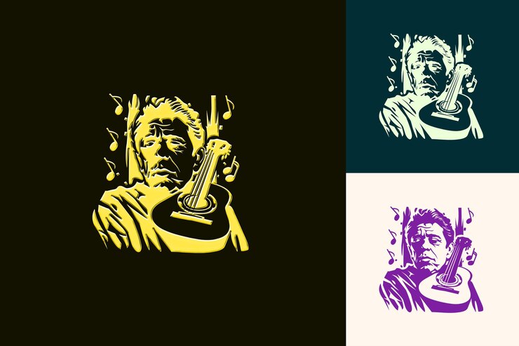 PSD chico buarque com ícone poético cantor compositor com lírica criativo designs de ícone da cultura do brasil