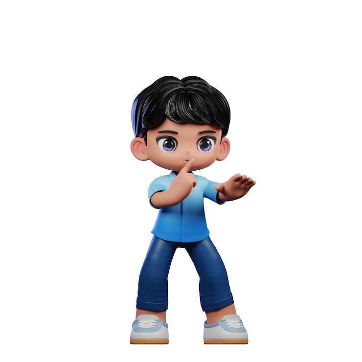 PSD el chico de la camisa azul de 3d shhttt pose