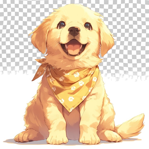 PSD un chien avec un bandana jaune sur son cou