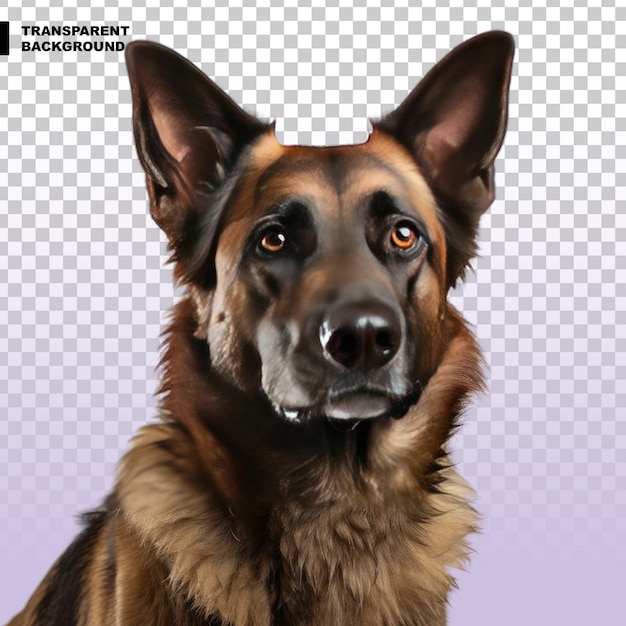 PSD chien belge sur fond transparent