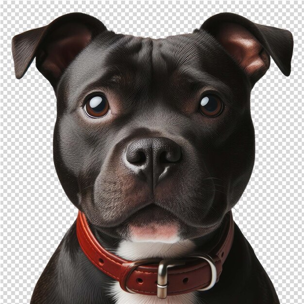 PSD un chien avec un collier rouge et un col noir avec un col rouge