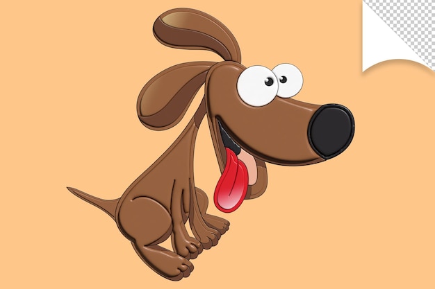 Un chien de dessin animé avec une image d'un chien avec le mot chien dessus.