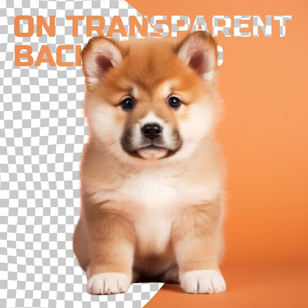 PSD un chien avec un fond orange qui dit dessus