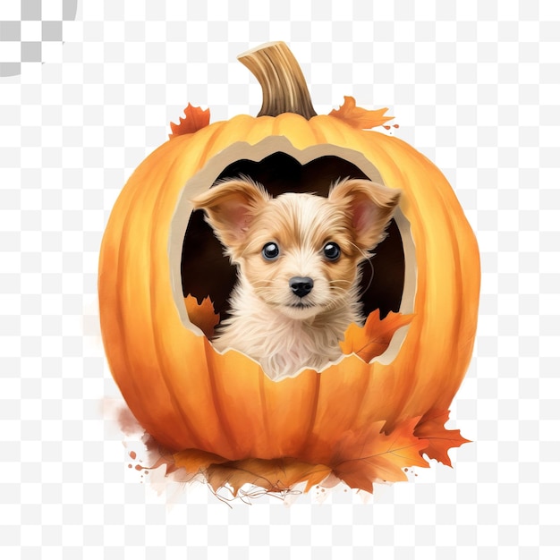 Chien Halloween Jack O Lantern Fond Transparent