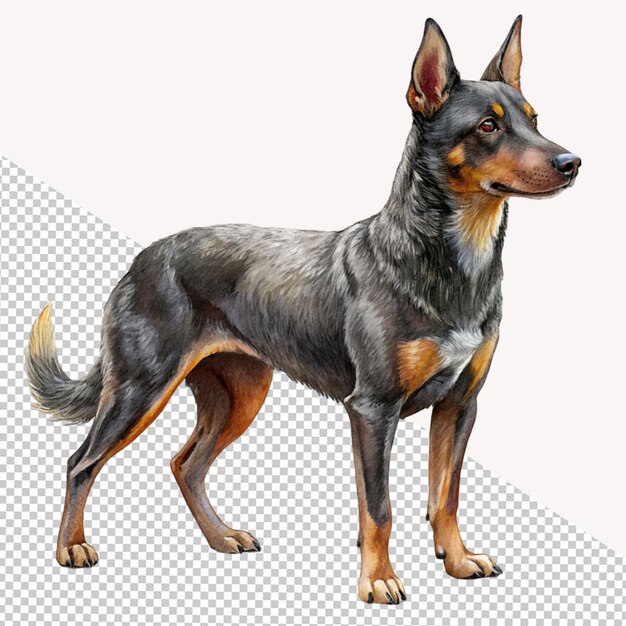 PSD chien kelpie australien sur un fond transparent