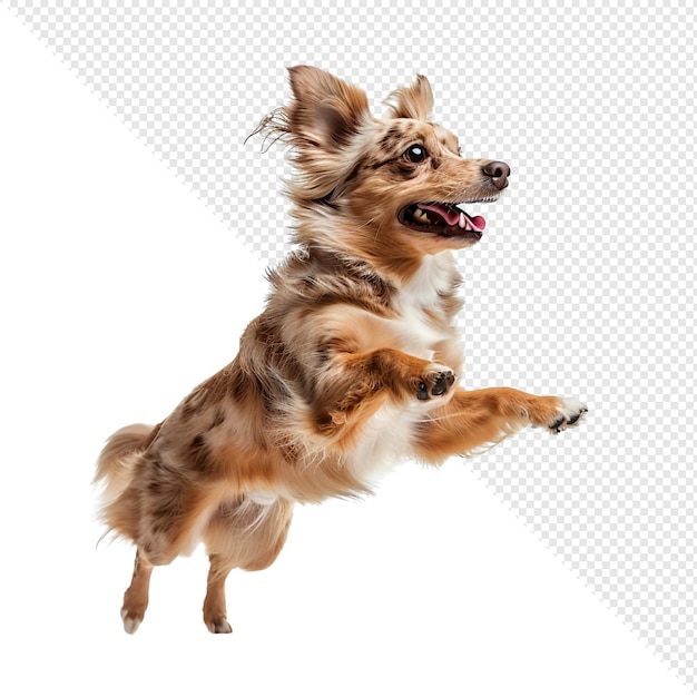 Un chien ludique sautant en l'air