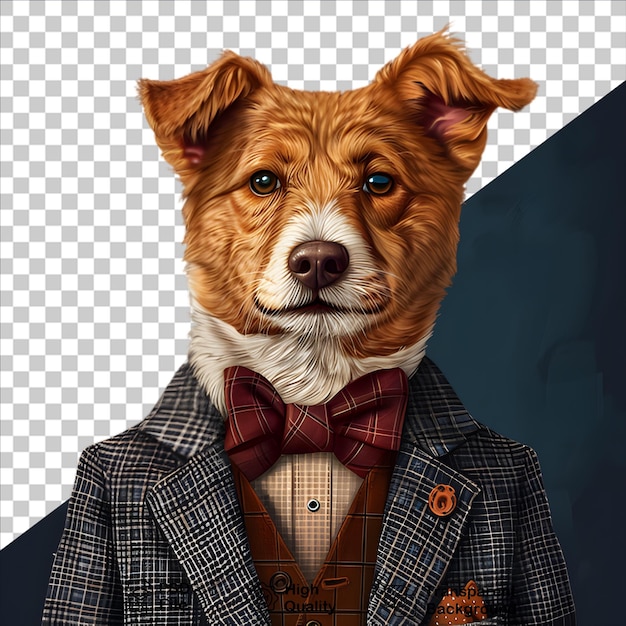 Un Chien Portant Un Costume Sur Un Fond Sombre Inclut Un Fichier Png