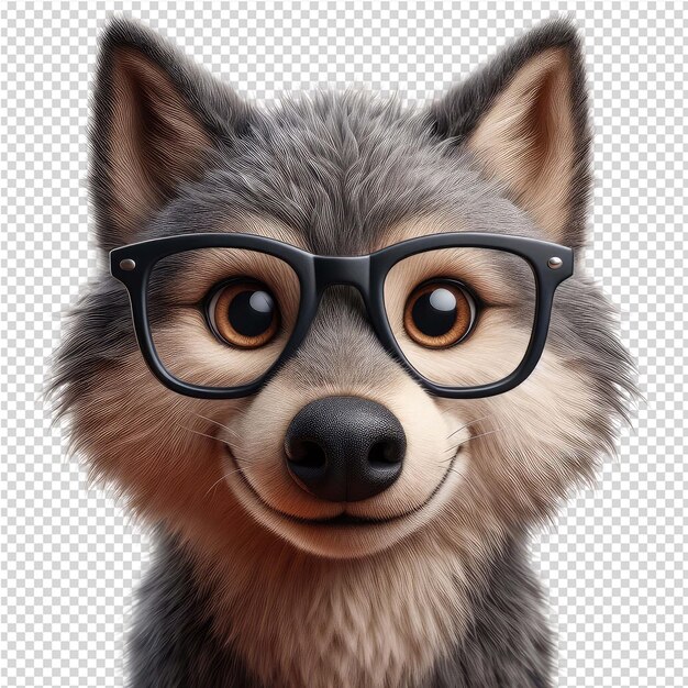 PSD un chien portant des lunettes qui dit qu'il sourit