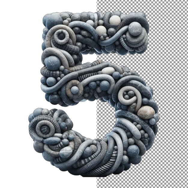 Chiffres sculptés Essence de nombre 3D isolée sous forme PNG